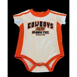 Oklahoma State Cowboys Baby 0 - 3 Months Newborn Orange One Piece Outfit NWT